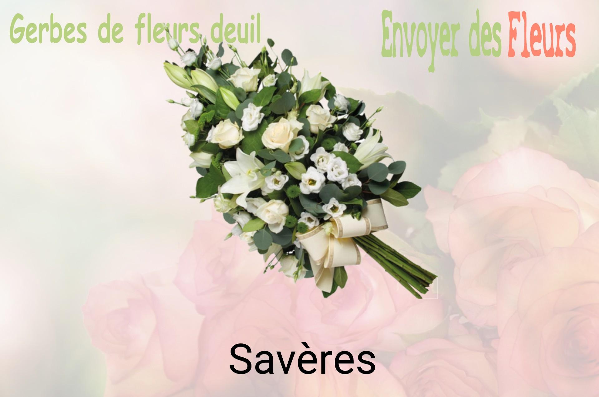 Gerbe de fleurs de deuil livrée à Savères